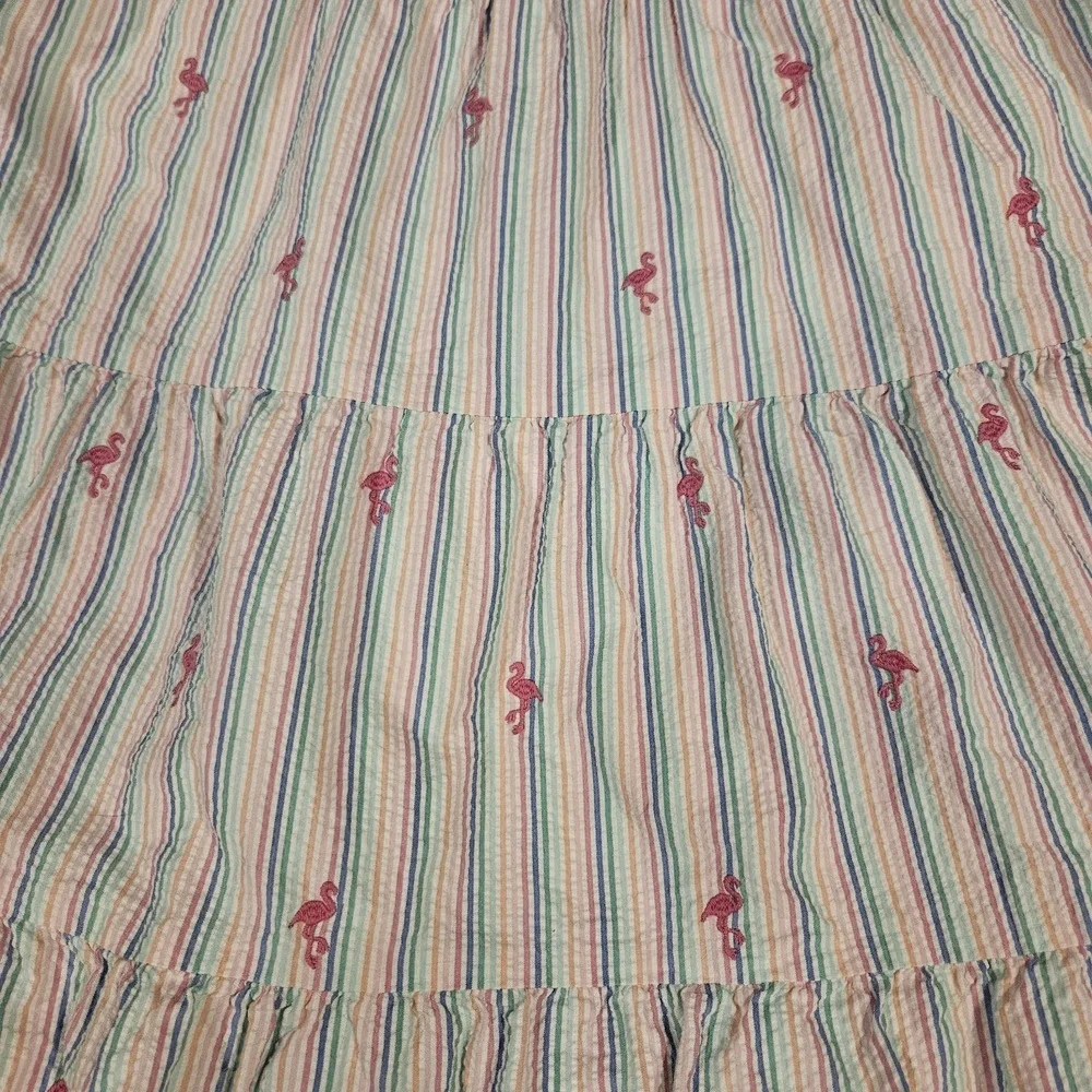 Gymboree Girls Flamingo Stripe Sundress Size 12 Rainbow Summer‎ Dress